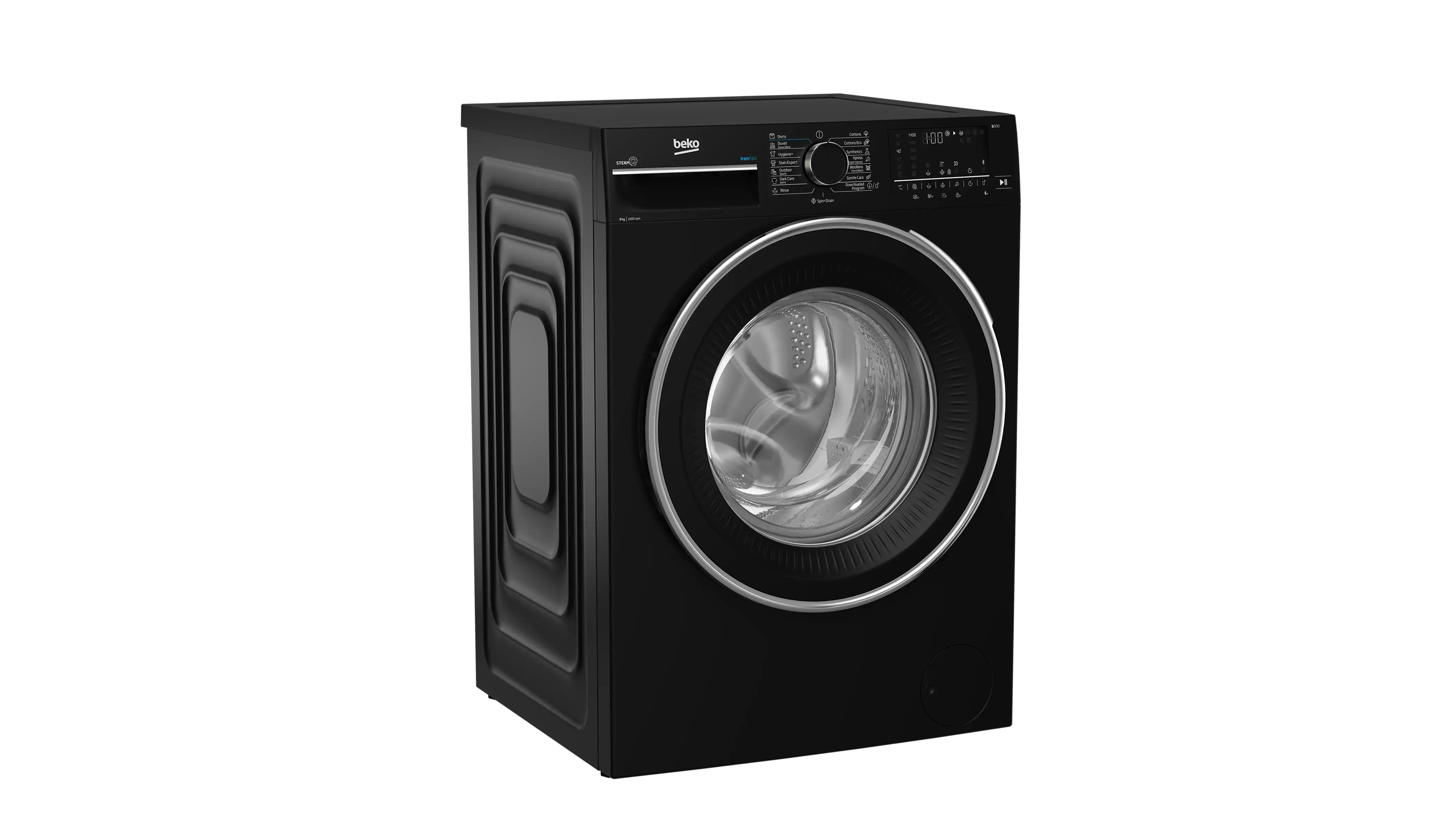Beko Piano Bluetooth Front Loading Digital Full Automatic Washing Machine, 9 Kg, Black - B3WFU50940BCI