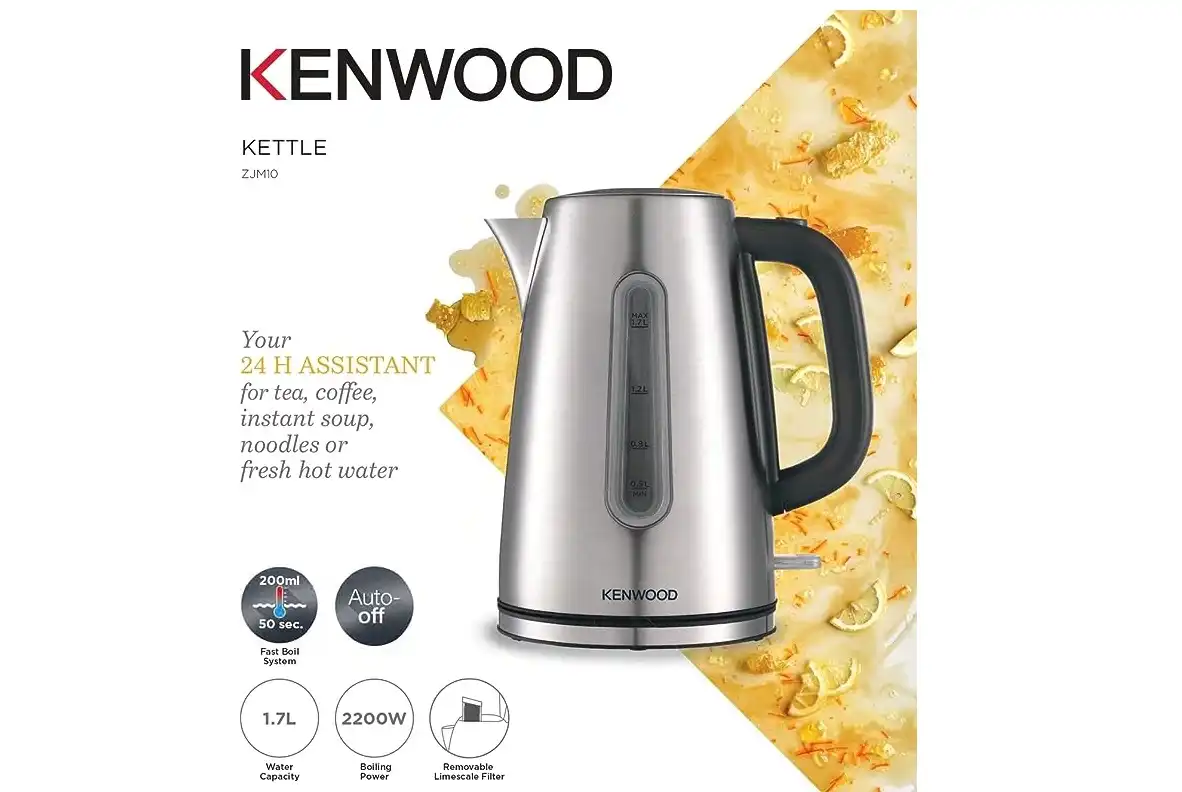 Kenwood Kettle, 1.7 Liter, 2200 Watt, Metallic international warranty - ZJM10.000SS