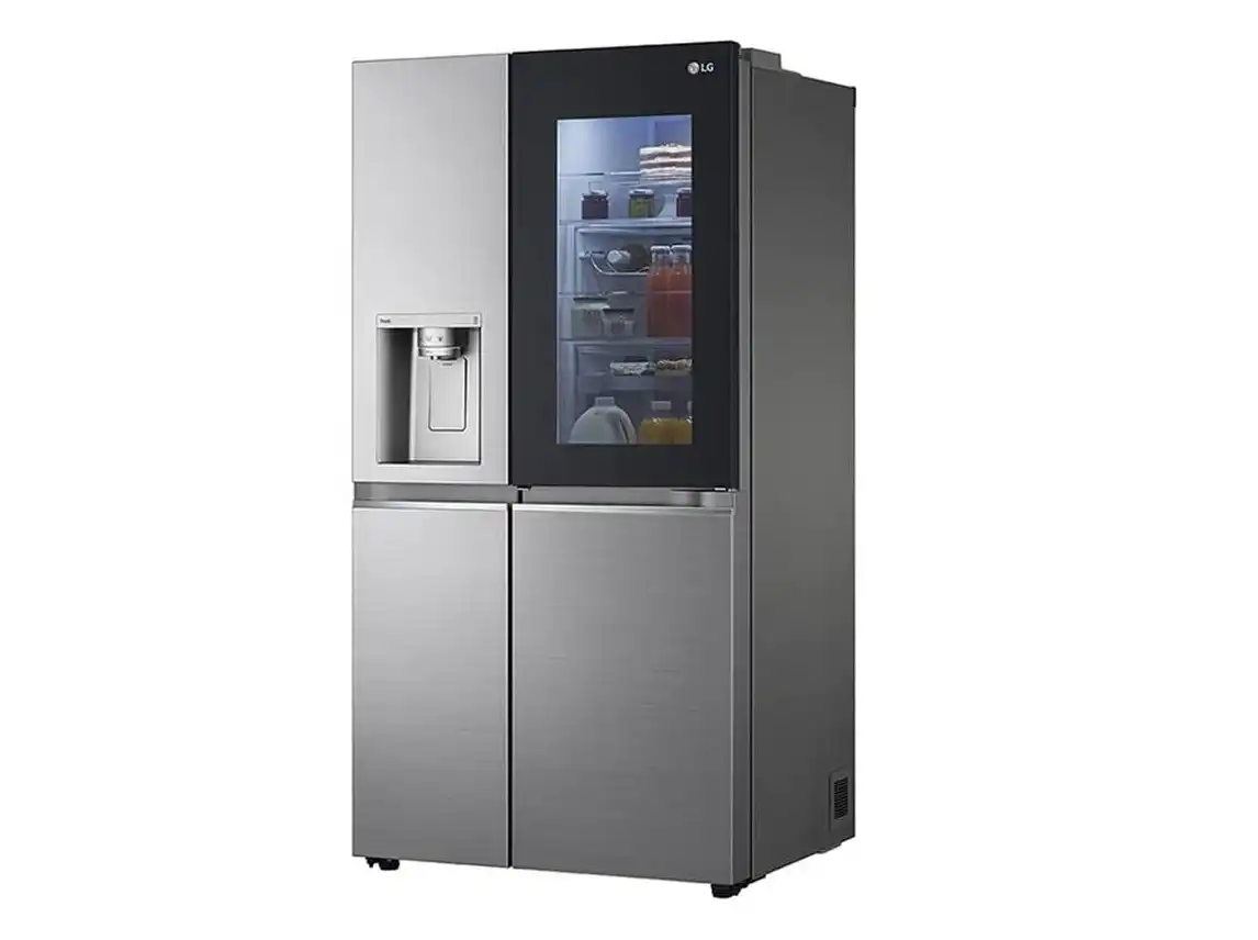 LG InstaView™ Double Door Fridge, 617L, Silver, GC-X257CSES - International Warranty