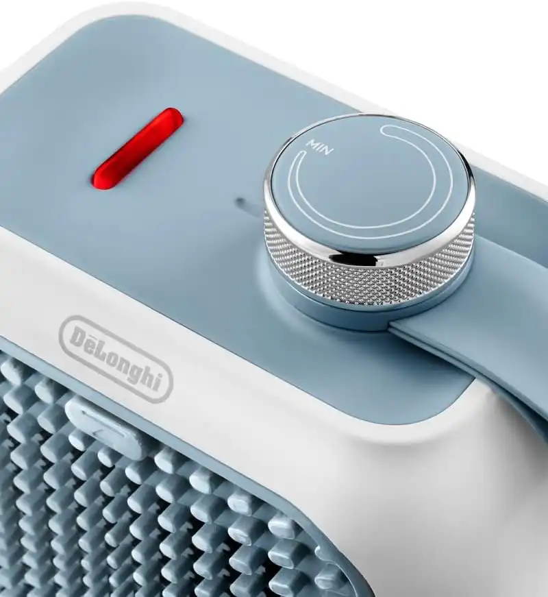 Delonghi Capsule Desk Electric Fan Heater, 360 Watts, Blue -HFX10B03.BL