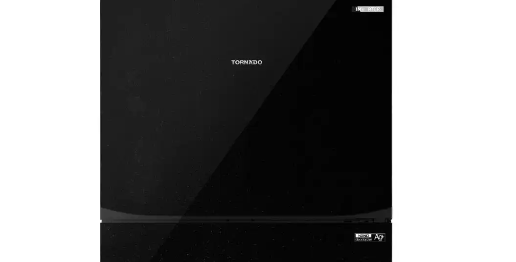 ثلاجة تورنيدو انفرتر ديجيتال، نوفروست، 396 لتر، أسود - RF-480TV-BK
