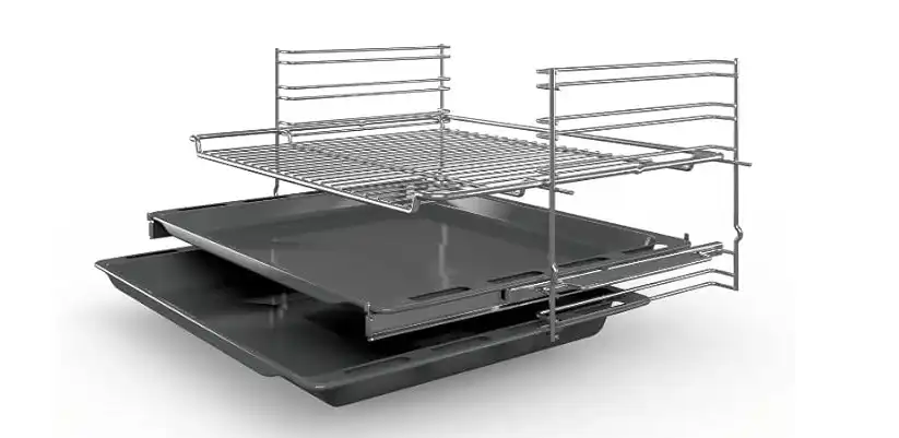 Bundle of Bosch 5 Burners Gas Built-In Hob, 75 cm, Black - PPQ7A6B20 With Series 4 Built-in Electric Oven, with Grill, 66 Liters, Stainless steel - HBJ534ES0