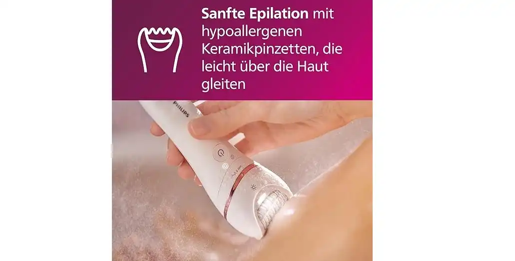 Philips Epilator Series 8000 Wet And Dry Epilator, White - BBRE740/11
