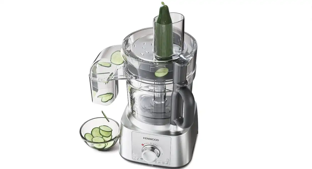 Kenwood Multipro Express Food Processor, 3.0 Litre Bowl With Express Serve, 1.2 Litre Blender, Dough Hook, Whisk, 3 Slicing and Grating Discs, Multi Mill, 1000 Watts, Silver - FDP65.880SI - E
