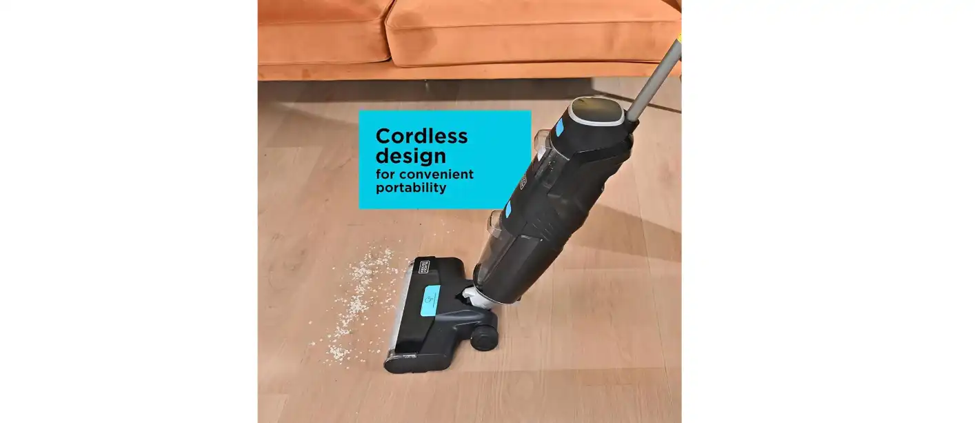 Black + Decker Cordless Vacuum + Wash Duo, 25V, 180W, Black - VW252BR-B5