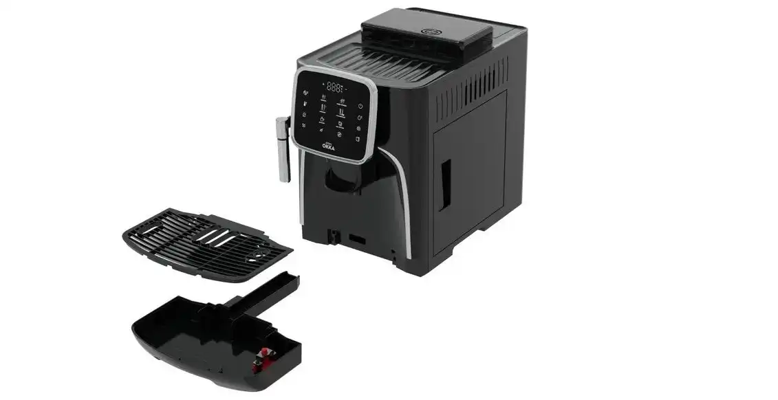 Okka Pro Fully Automatic Espresso Machine, Two-cup capacity, 1450 watts, Black / Silver - OK0030-05