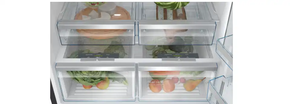 Bosch Series 8 Bottom Freezer Refrigerator, No Frost, 621 Liters, Black Inox - KGP86AXBE8