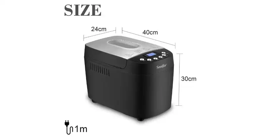 Sanifer Automatic Bread Maker, Digital, 15 Programs, 850 Watts - SF-4025