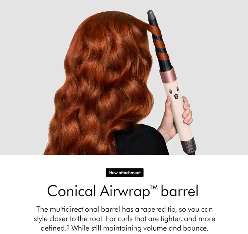 مجفف ومصفف الشعر متعدد الاستخدامات دايسون Airwrap id للشعر الأملس والمموج، 1300 واط، وردي – HS08