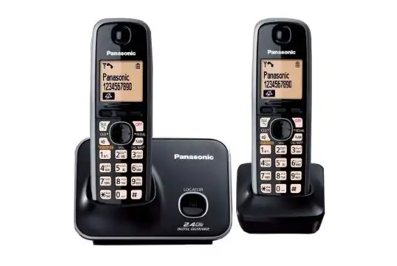 تليفون أرضى لاسلكى باناسونيك، 2 هاتف، أسود - KX-TG3712BX
