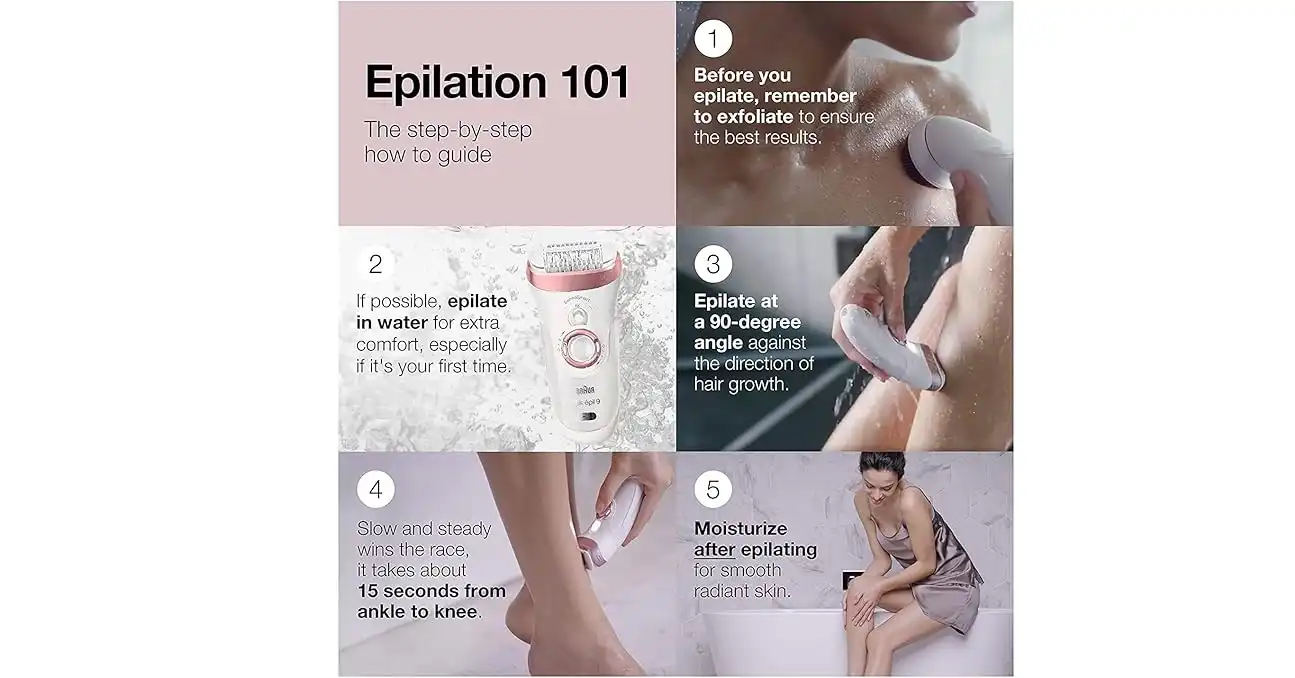Braun Silk-épil 9 Wet and Dry Epilator, White - SES9-985BS