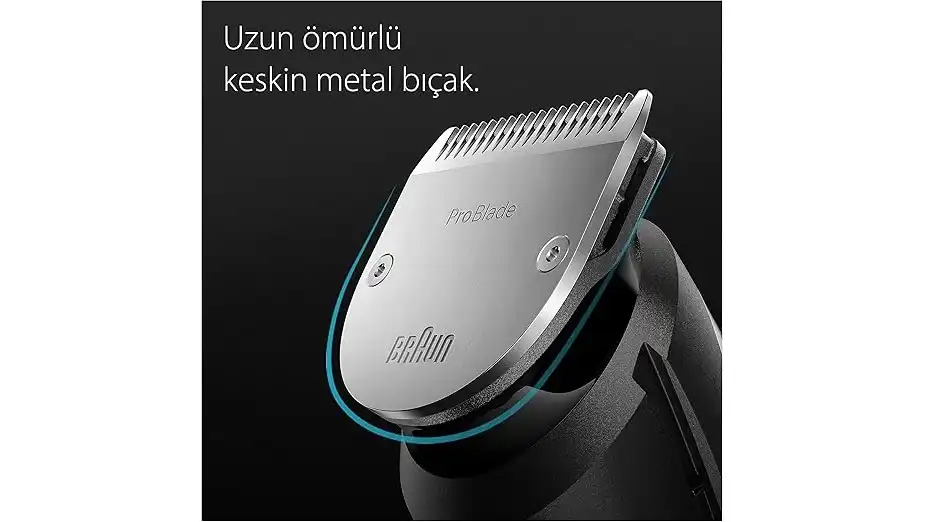 Braun Beard, Hair and Body Groomer, Wet & Dry, 16*1, Rechargeable, Black - MGK7470