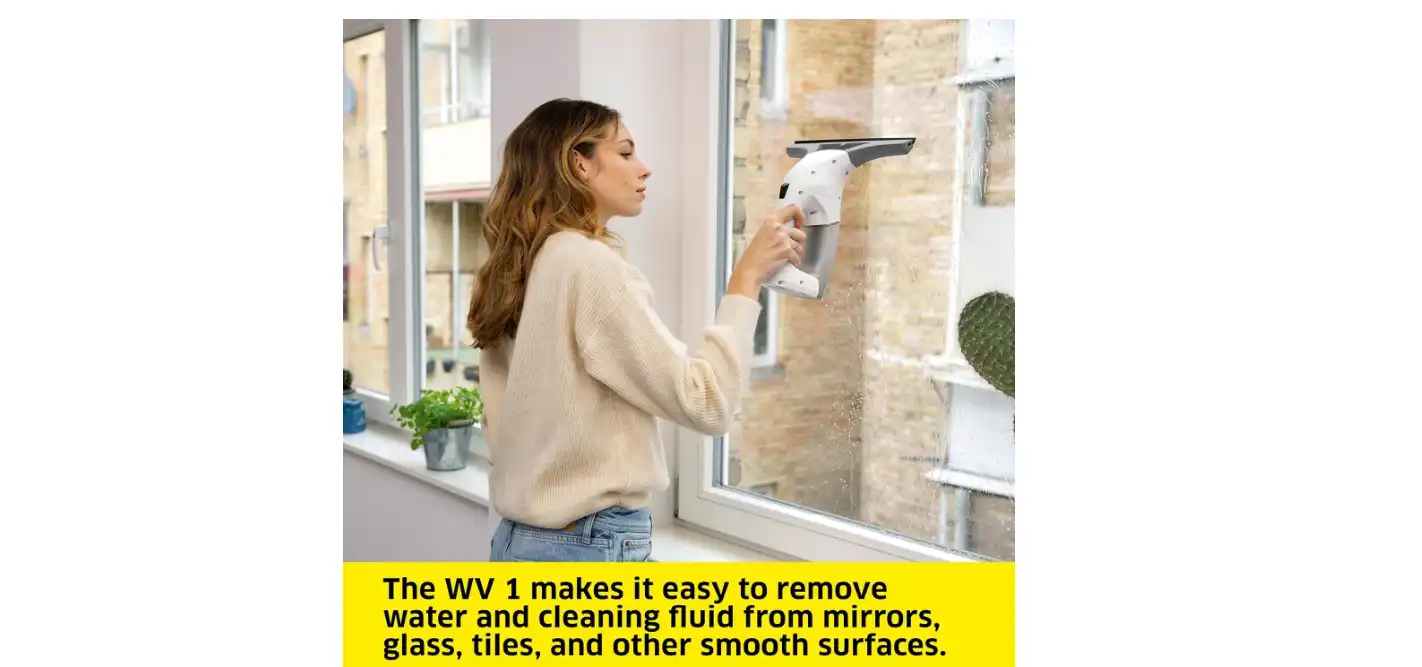 Karcher WV 1 Plus Window Vacuum, German Technology, Cordless Window Squeegee, Rechargeable Battery, White