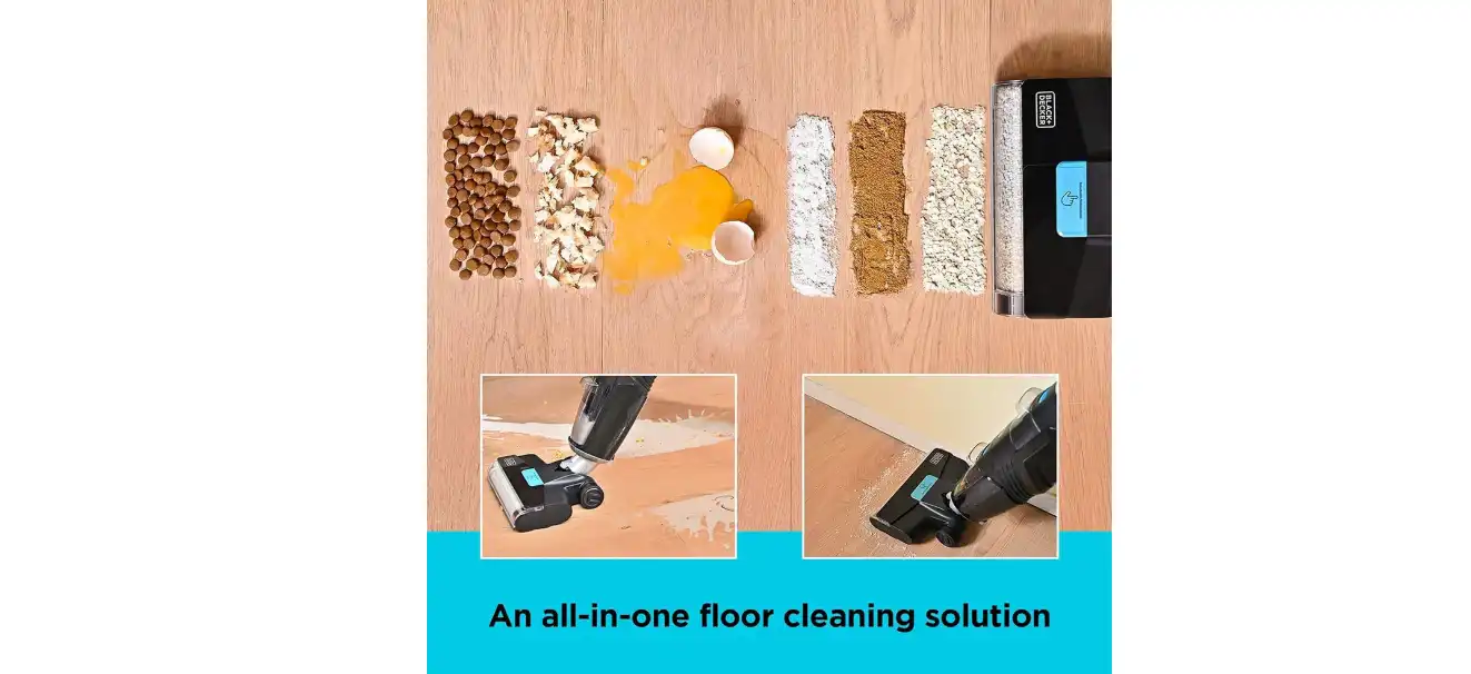 Black + Decker Cordless Vacuum + Wash Duo, 25V, 180W, Black - VW252BR-B5