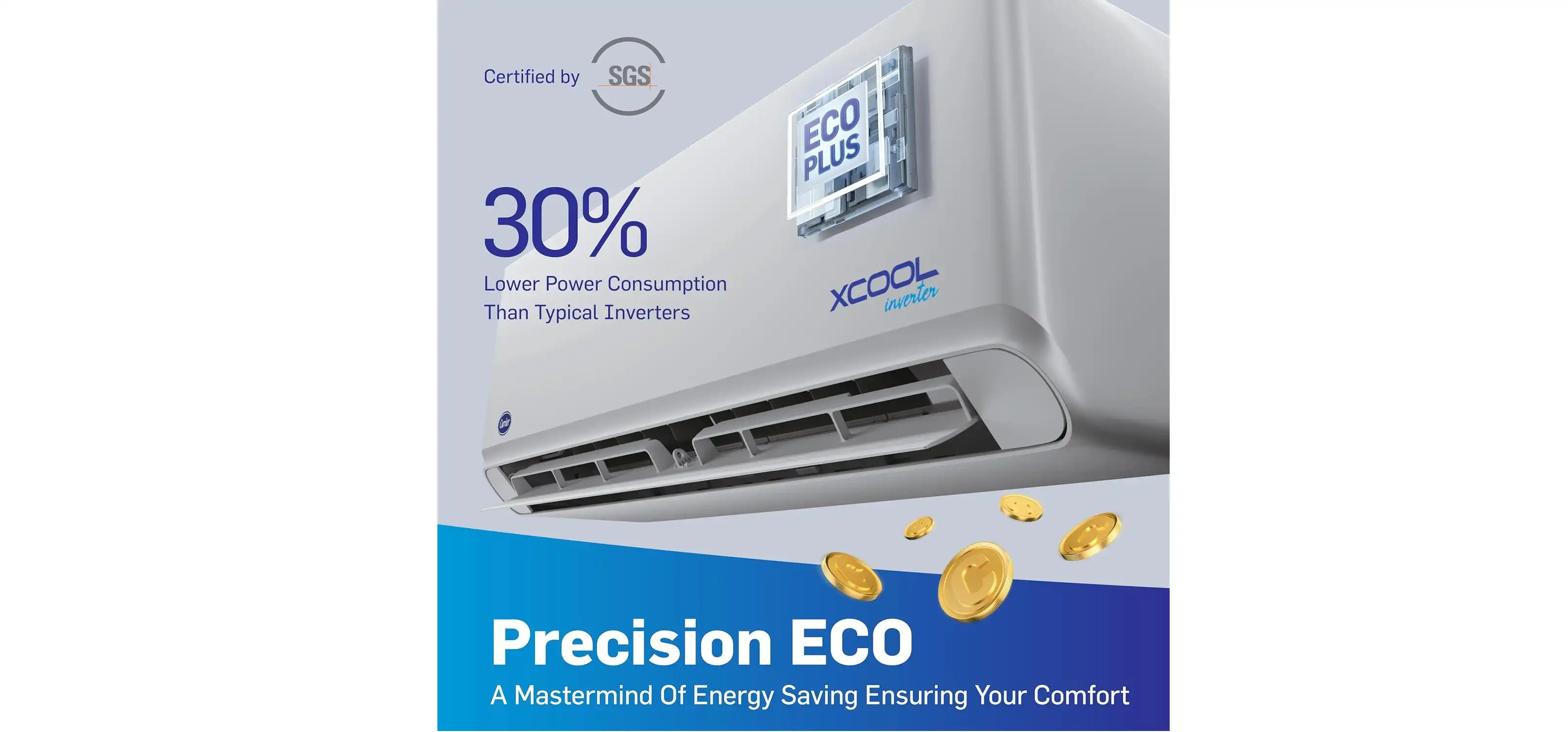 Carrier XCOOL Inverter 2.25 HP, Cool & Heat, White - 53QHEFT18DN8 708F