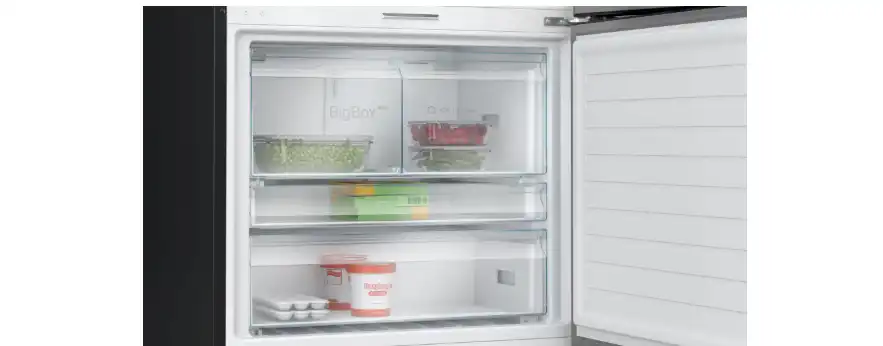 Bosch Series 8 Bottom Freezer Refrigerator, No Frost, 621 Liters, Black Inox - KGP86AXBE8