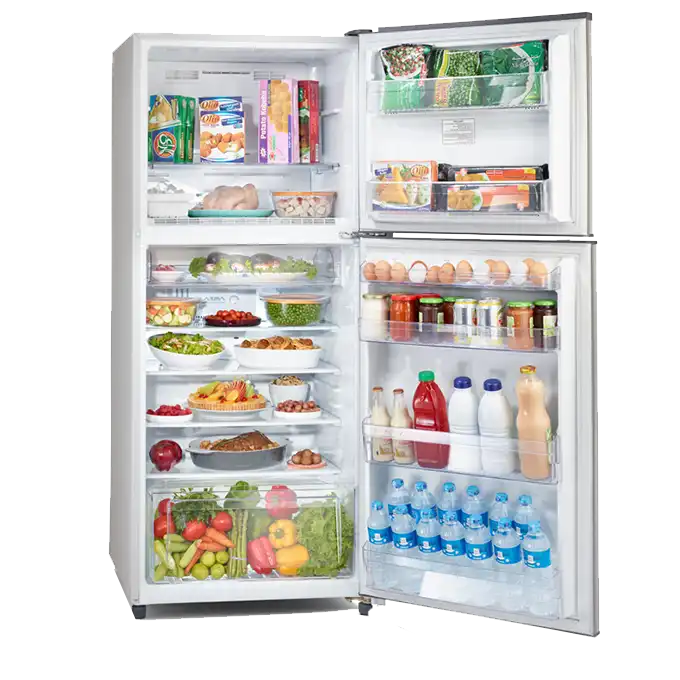Toshiba Freestanding Refrigerator, No Frost, 2 Doors, 355 Liters, Silver - GR-EF40P-R-SL