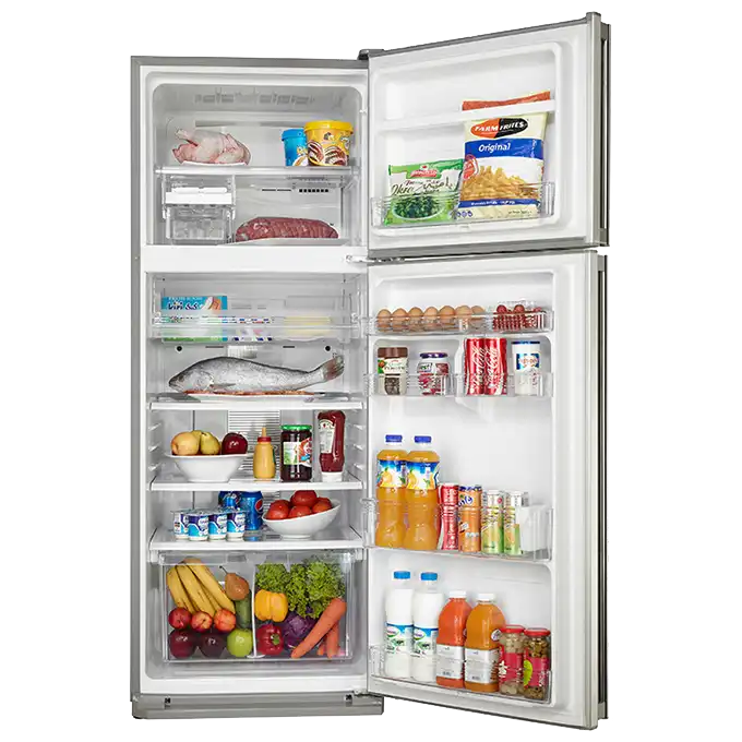 شارب ثلاجة  نوفروست، 2 باب، سعة 450 لتر، استانلس ستيل - SJ-58C(ST)