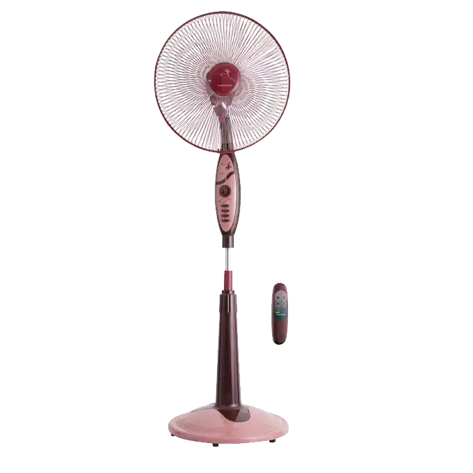 TORNADO Stand Fan with Remote Control, 16 Inch, Grey Or Maroon - EFS-65