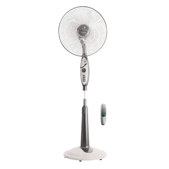 TORNADO Stand Fan with Remote Control, 16 Inch, Grey Or Maroon - EFS-65