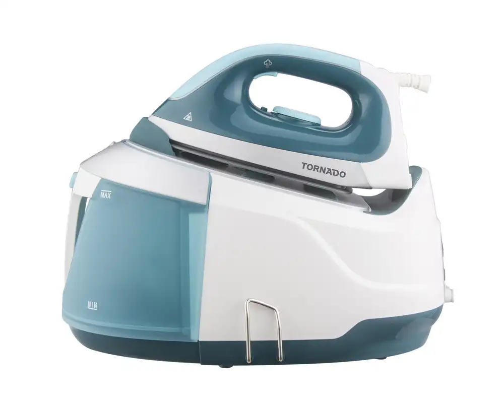 TORNADO Digital Steam Generator Iron With Ceramic Soleplate, 2400 Watt, Turquoise / White- TSS-2400D