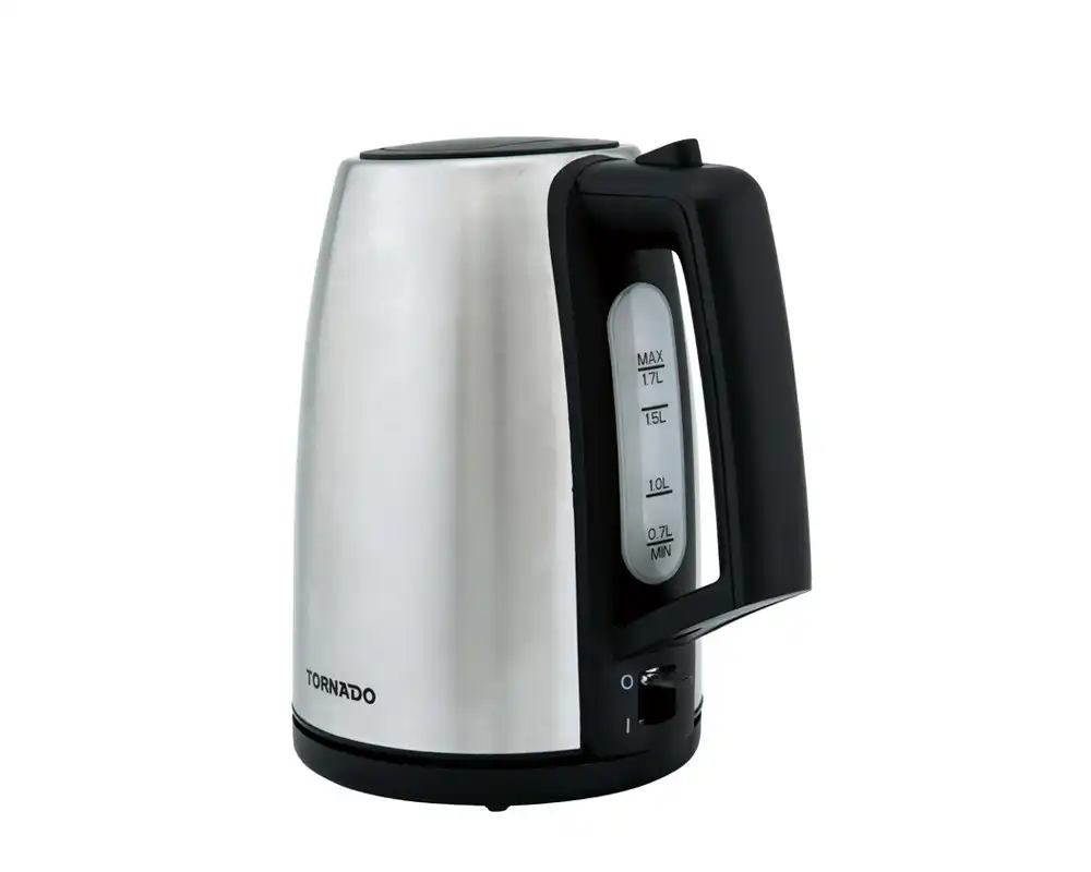 Tornado Electric Kettle, 1.7 Litre, 1850-2200 Watt, Stainless Steel - TKS-2217E
