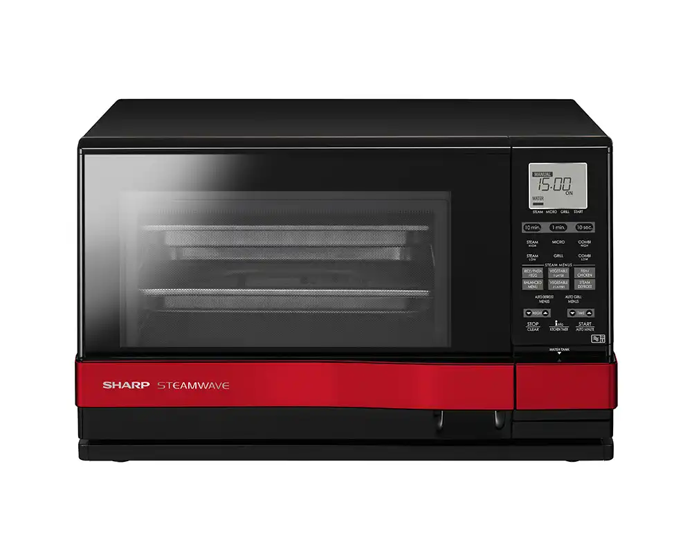 ميكروويف شارب بشواية ، سعة 27 لتر، 1530 واط، اسود / احمر - AX-1100(R)M