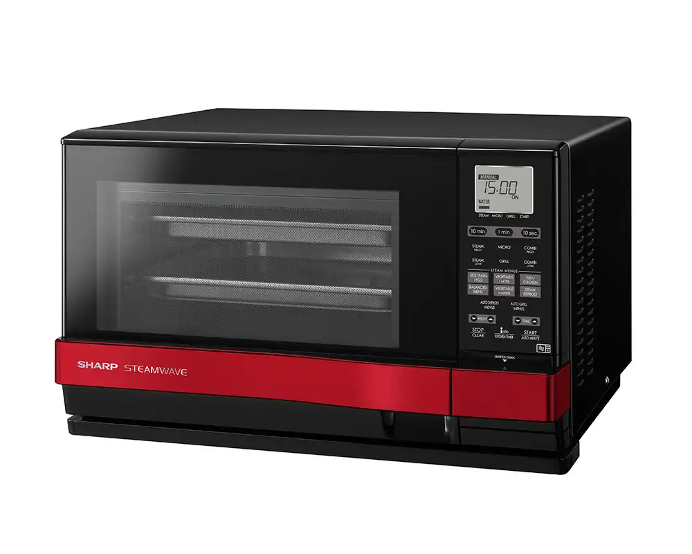 ميكروويف شارب بشواية ، سعة 27 لتر، 1530 واط، اسود / احمر - AX-1100(R)M