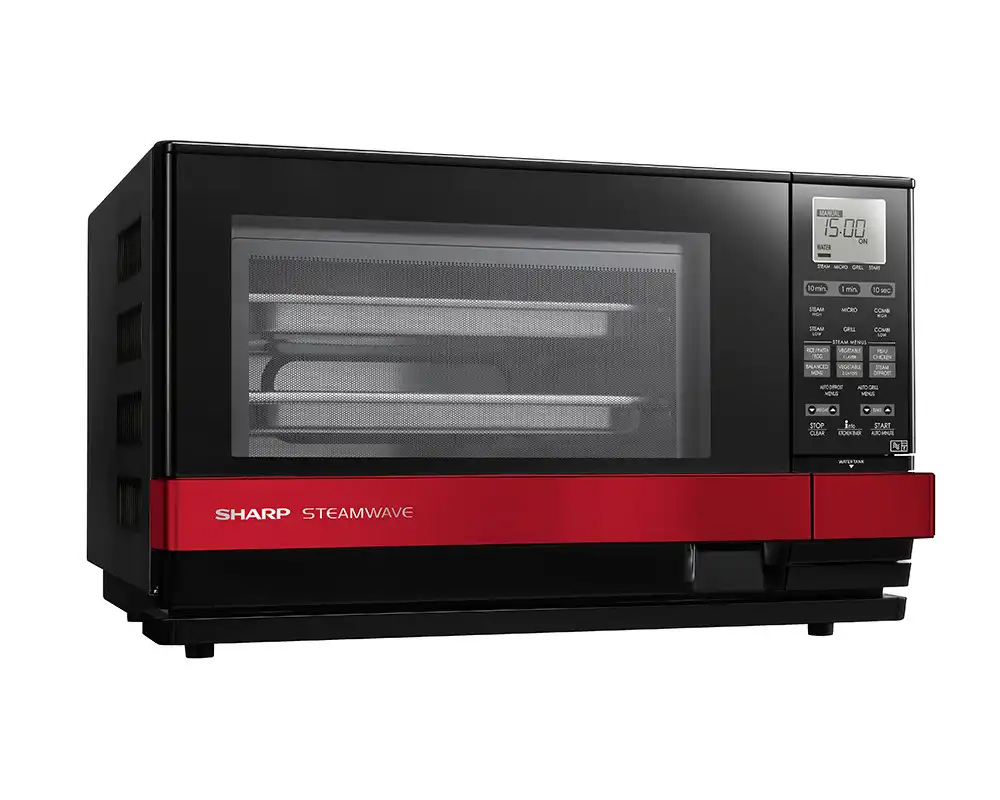 ميكروويف شارب بشواية ، سعة 27 لتر، 1530 واط، اسود / احمر - AX-1100(R)M