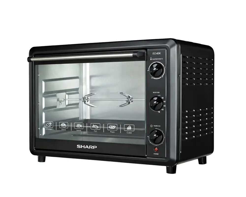 SHARP Electric Oven with Grill, 60 Liters, 2000 Watt, Black - EO-60K-2