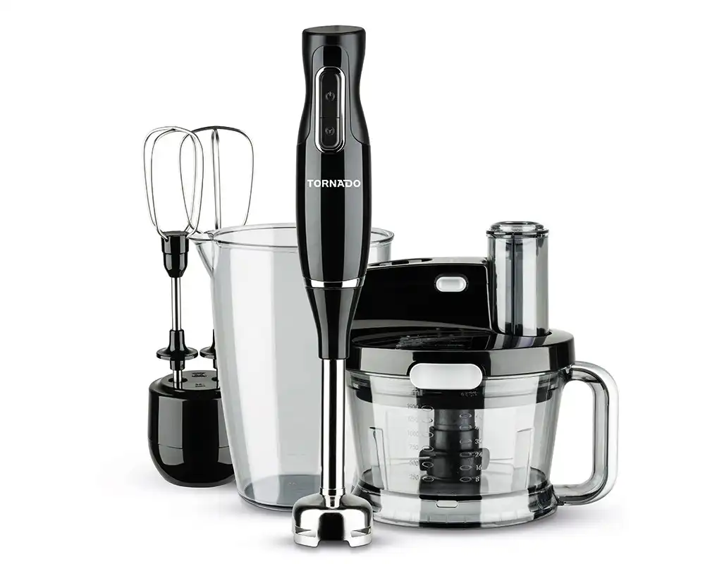 Tornado Hand Blender Set, 1000 Watt, Black - THB-1000MKL