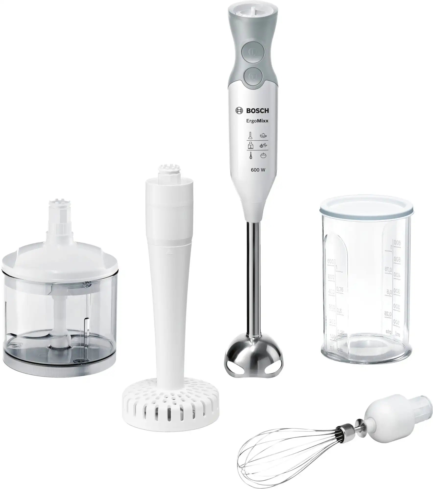 Bosch ErgoMixx Hand Blender, 600 Watt, White - MSM66155