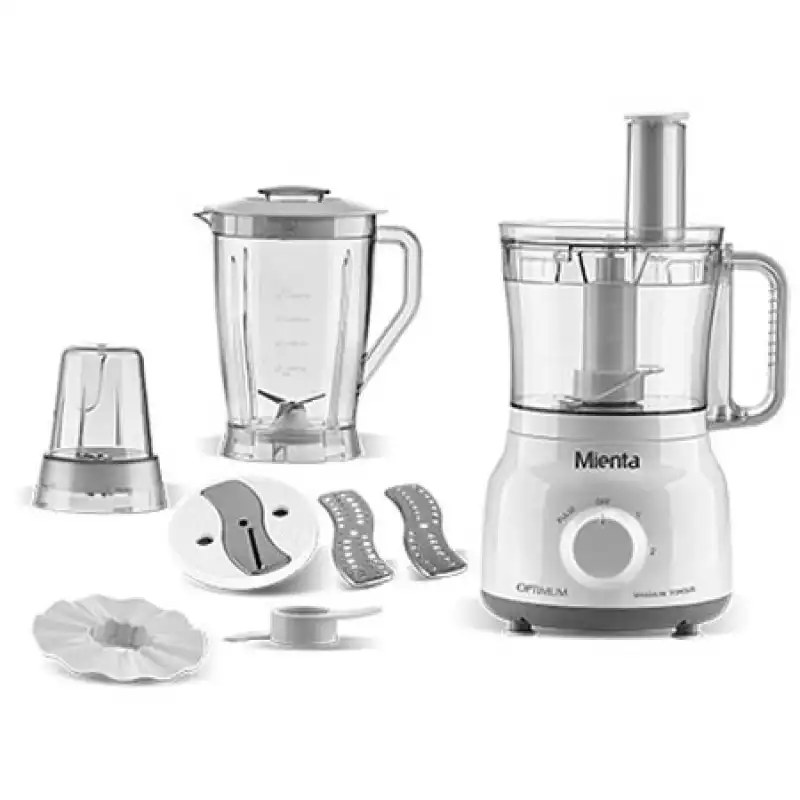Mienta Food Processor, 800 Watt, White - FP14922A