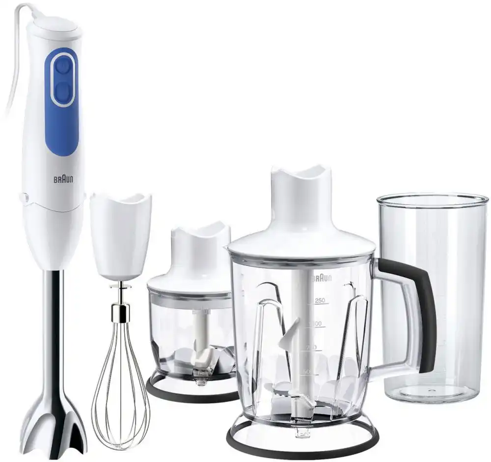 Braun MultiQuick 3 Hand Blender, 700 Watt, White / Blue - MQ3045 Aperitive