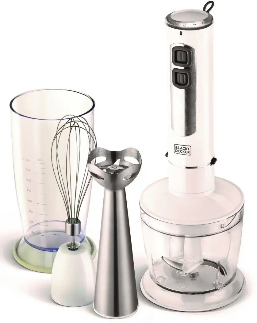 BLACK & DECKER Hand Blender Set, 400 Watt, White - SB4000