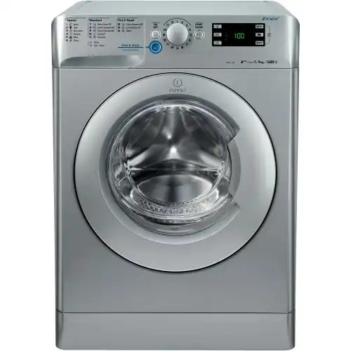 Indesit Front Loading Digital Washing Machine, 9 KG, Silver - XWE 91483X S EU