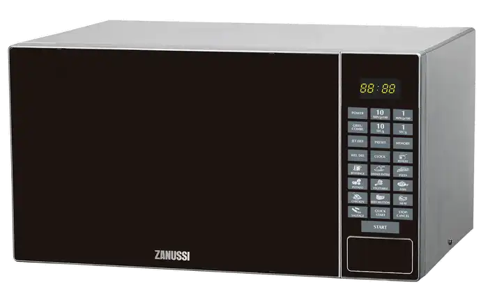 Zanussi Microwave Oven With Grill, 30 Liter, Silver - ZMW30FMGSA