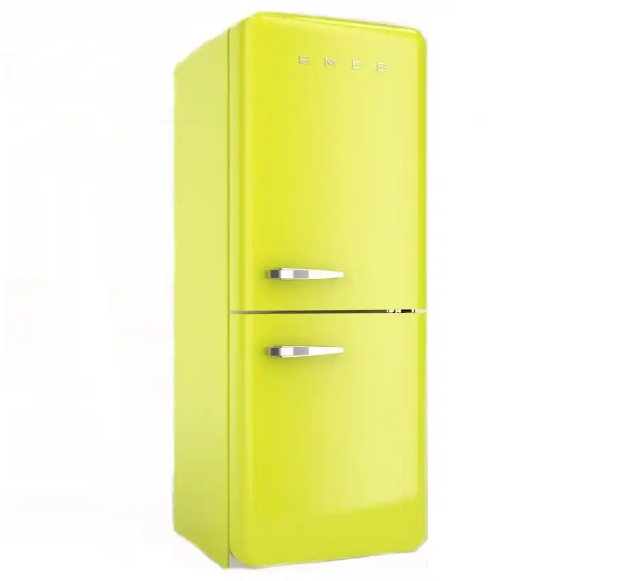 SMEG Freestanding Refrigerator, Defrost, 2 Doors, 323 Liter, Yellow - FAB 32 RVEN