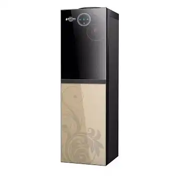Bergen Dispenser With Refrigerator, Hot & Cold Water, 3 Taps, Gold / Black - BYB 538