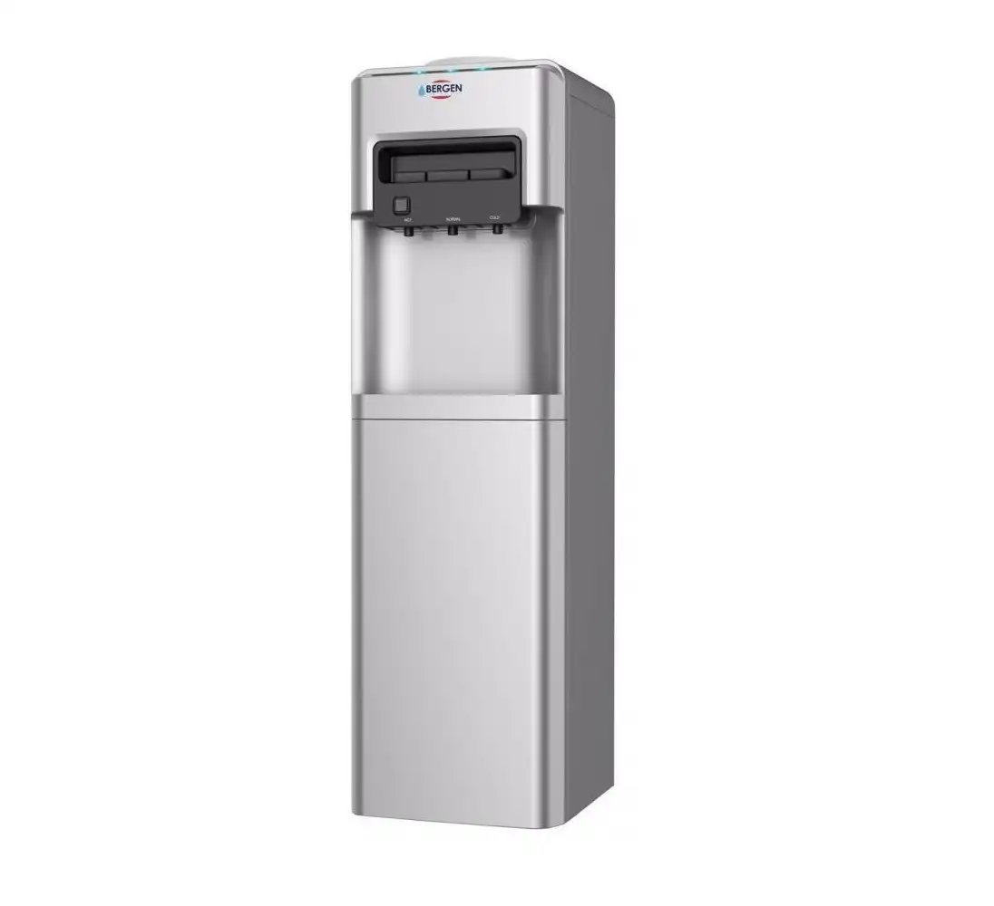 Bergen Hot & Cold Water Dispenser With Refrigerator, 3 Taps, Silver - BYB518-Silver
