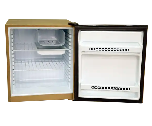 Alsaka Freestanding Mini Bar Refrigerator, Defrost, 61 Liters, Brown - KAS