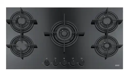 Franke Built-In Gas Hob, 5 Burners, 90 cm, Black Glass - FHCR 905 4G TC HE BK C