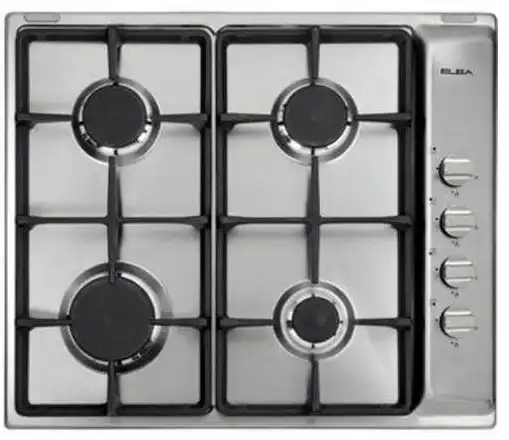 Elba Built-In Gas Hob, 4 Burners, 60 cm, Stainless Steel - ES65-450X