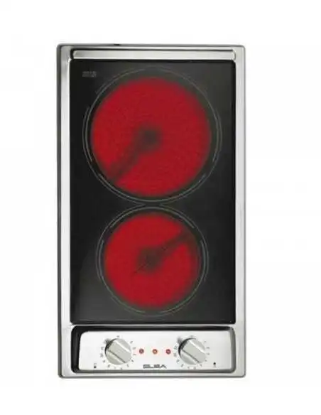 Elba Built-In Electric Hob, 2 Burners, 30 cm, Black - E30-050X