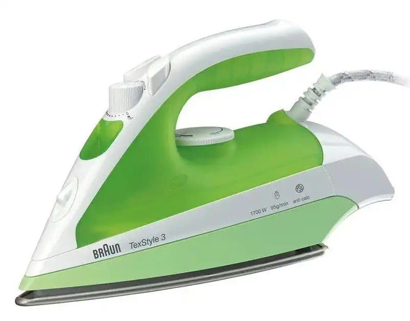 Braun Texstyle 3 Steam Iron, 2000 Watt, White / Green - TS 330 C