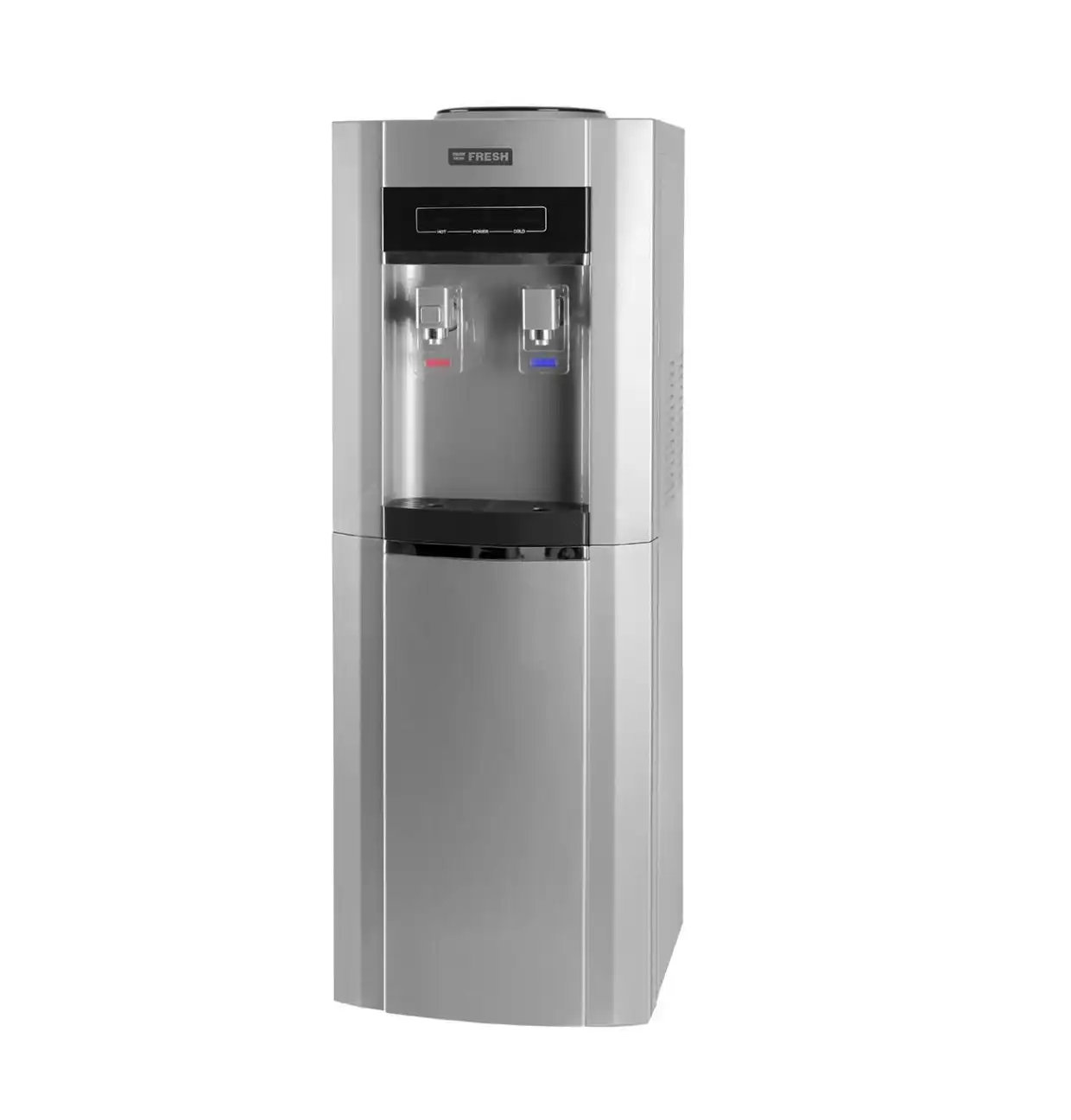 Fresh Hot & Cold Water Dispenser With Refrigerator, 2 Taps, Silver - FW-6VRS