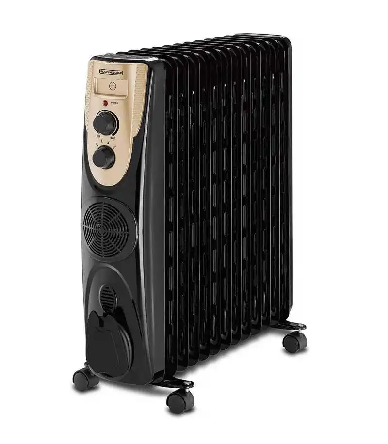 BLACK & DECKER Oil Radiator Heater,13 Fins, 2500 W, Black - OR013FD-B5