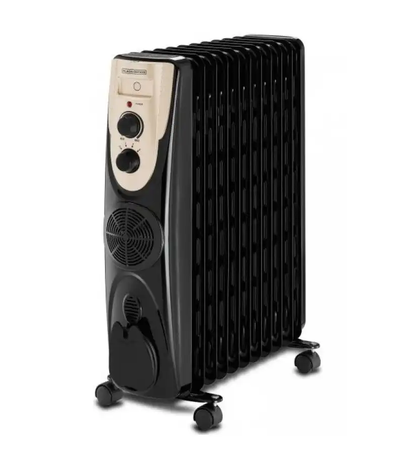 BLACK & DECKER Oil Radiator Heater,11 Fins, 2500 W, Black - OR011FD