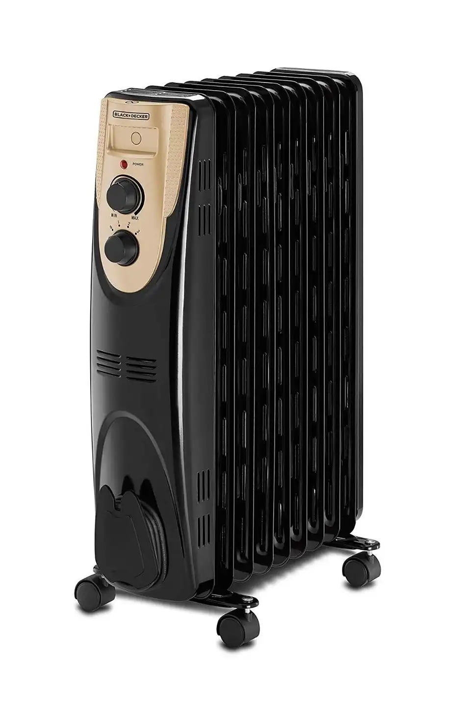 BLACK & DECKER Oil Radiator Heater, 9 Fins, 2000 Watt, Black - OR090D