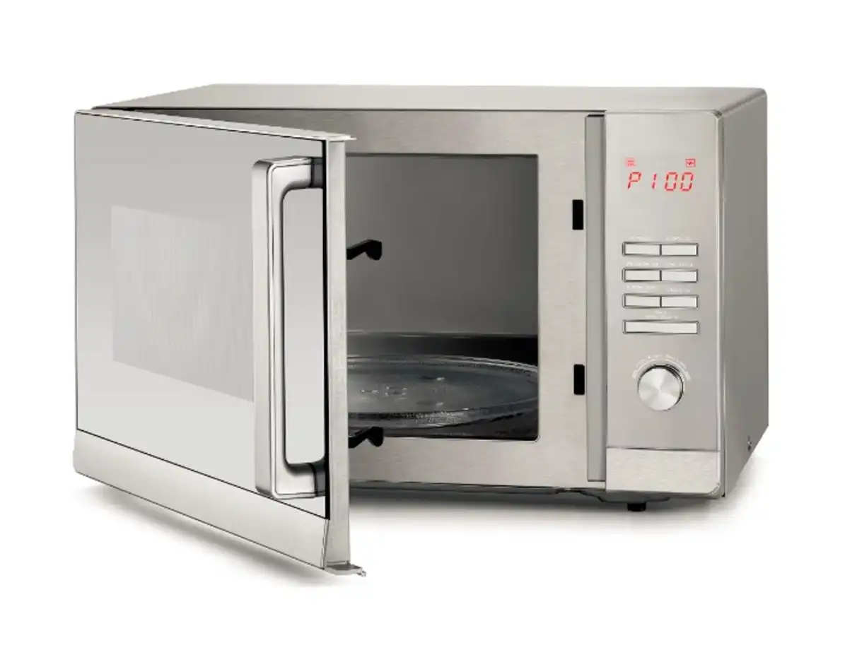 BLACK & DECKER Digital Microwave Oven With Grill, 30 Liter, 900 Watt, Silver - MZ30PGSS